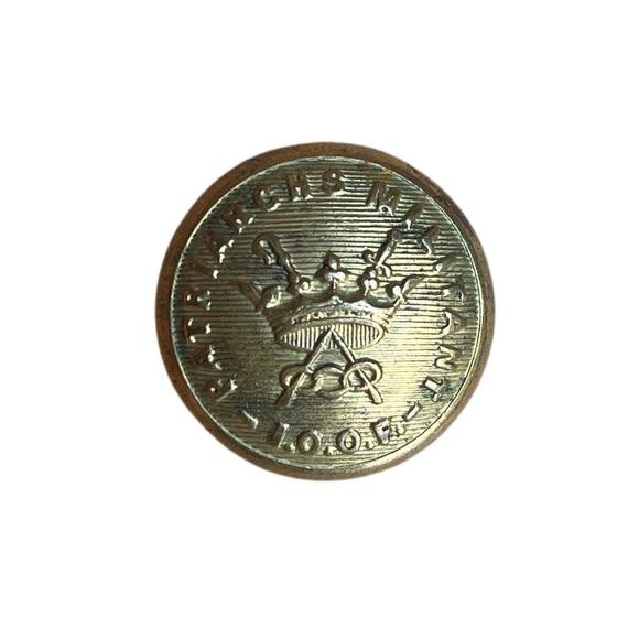 Antique Brass Patriarchs Militant IOOF Odd Fellows Button Pettibone Mfg Co Ohio - Picture 1 of 2